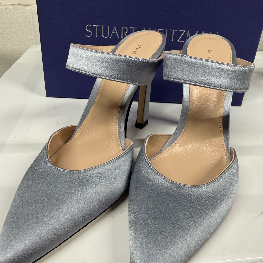 Stuart Weitzman Metallic Powder Blue Heels